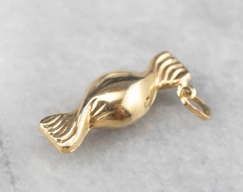 18K Gold Candy Charm, Taffy Charm, Sweets Charm, Candy Pendant, Candy Lover Gift, NH2NAVK4