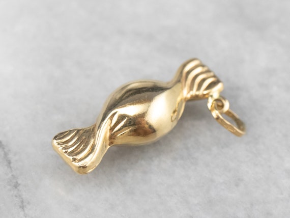 18K Gold Candy Charm, Taffy Charm, Sweets Charm, … - image 1