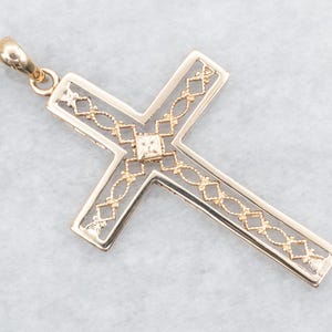 Ornate Gold Filigree Cross Pendant, Ornate Cross, Cross Pendant, Religious Pendant, Gold Cross, Filigree Cross, Gold Pendant, Pendant A43065