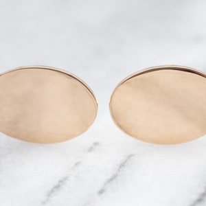 Manschettenknöpfe, Geschenk für Ihn, Bräutigam Geschenk, Vatertagsgeschenk, Schlichte Manschettenknöpfe, Gelbgold Oval, A24179
