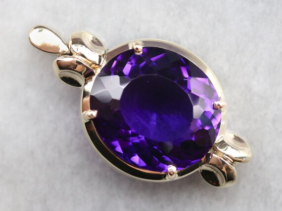 Yellow Gold Amethyst Pendant Large 