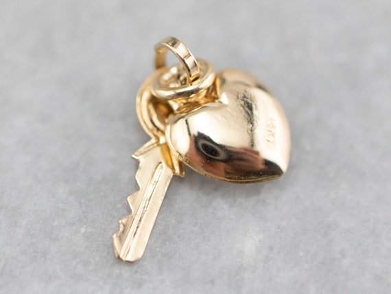 Key to My Heart Gold Charm, Key and Heart Charm, Y