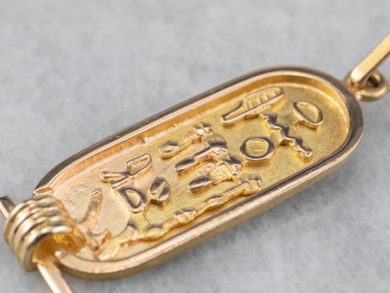 18K Gold Egyptian Hieroglyphics Pendant, Gold Hie… - image 5