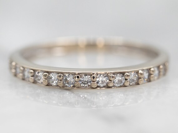 White Gold Diamond Band, Diamond Wedding Band, Th… - image 2