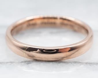 Plain Rose Gold Band, One Ring to Rule Them All Band, Lord of the Rings Band, Unisex Band, Stacking Band, Rose Gold Wedding Band A23106