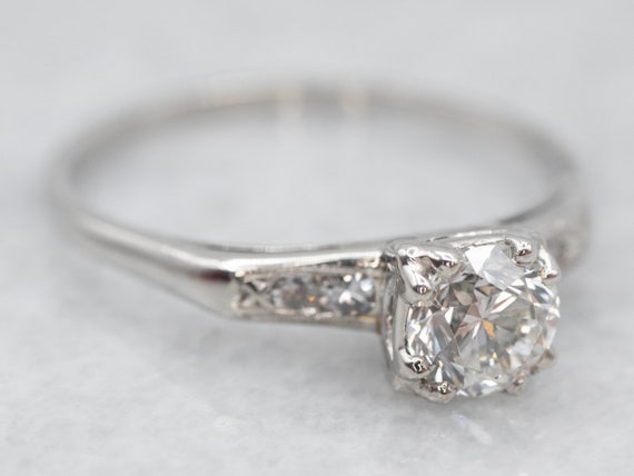 Retro Era IGI Certified Diamond Ring, Vintage Dia… - image 1