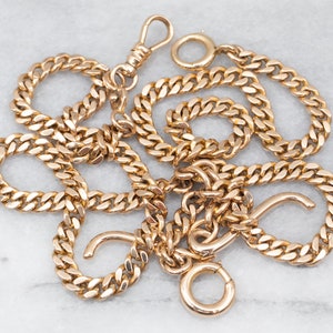 Antique T-Bar Watch Chain, Yellow Gold Pocket Watch Chain, 22 Inch Chain, Pocket Watch Chain, Watch Accessories, Statement Chain A25058