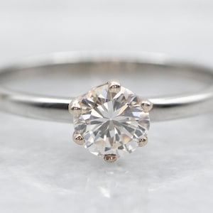 European Cut Diamant Verlobungsring, Diamant Gold Solitärring, Vintage Verlobung, Jubiläumsring, Weißgold Diamantring A43373
