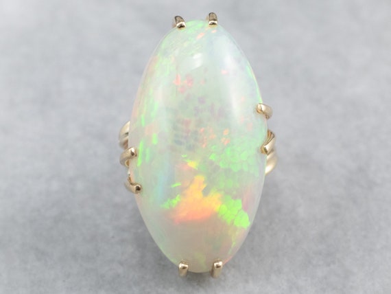 Vintage Opal Cocktail Ring, Opal Statement Ring, … - image 1