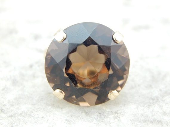 Smoky Quartz And Vintage Gold Bauble Ring 77NTVE-N - image 1