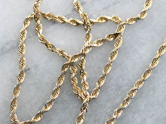Yellow Gold Twist Chain, Rope Twist Chain, Pendan… - image 3