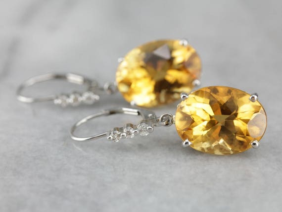 Large citrine earrings sale