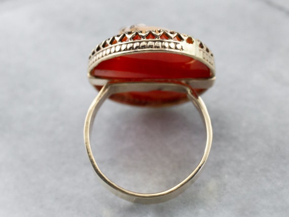 Large Sardonyx Cameo Cocktail Ring, Vintage Cameo… - image 5