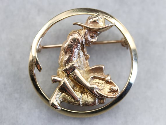 Vintage 49er Gold Miner Brooch, Gold Panner Brooc… - image 1