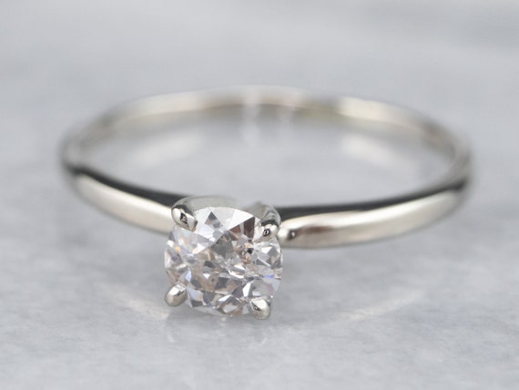 European Cut Diamond Ring, White Gold Diamond Rin… - image 3