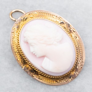 Yellow Gold Cameo Brooch or Pendant, Yellow Gold Cameo Brooch, Yellow Gold Cameo Pendant, Cameo Brooch or Pendant, Brooch, Pendant A26695