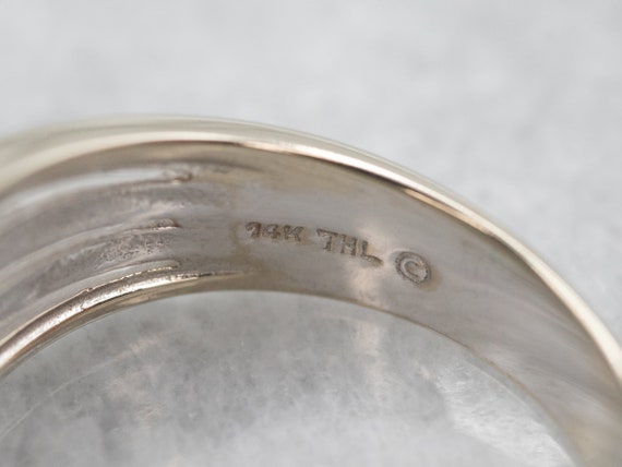 Multi Stacked Emerald Diamond Ring, White Gold Em… - image 2