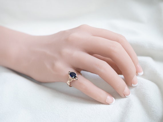 Victorian Sapphire and Seed Pearl Ring, Antique S… - image 10