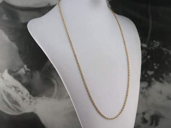 Long Gold Rope Twist Chain, Yellow Gold Chain, Pe… - image 8