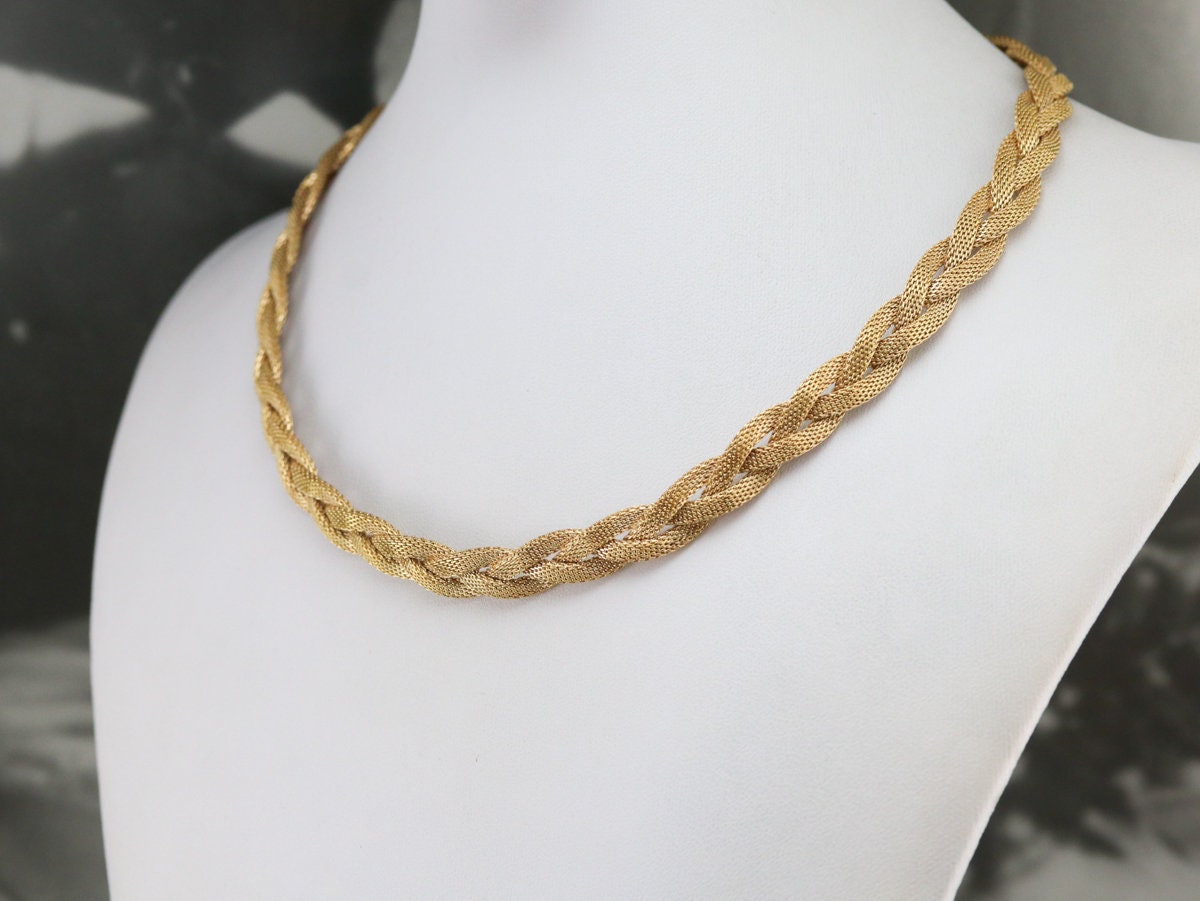 [STONE HENgE] 韓国☆14K Gold☆Braid Necklace WOVEN-IN-GOLD-BRAIDED-NECKLACE