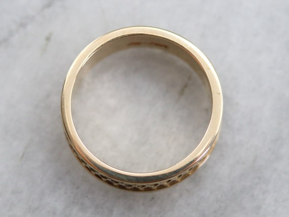 Antique Patterned Band, Yellow Gold Stacking Band, Vi… - Gem