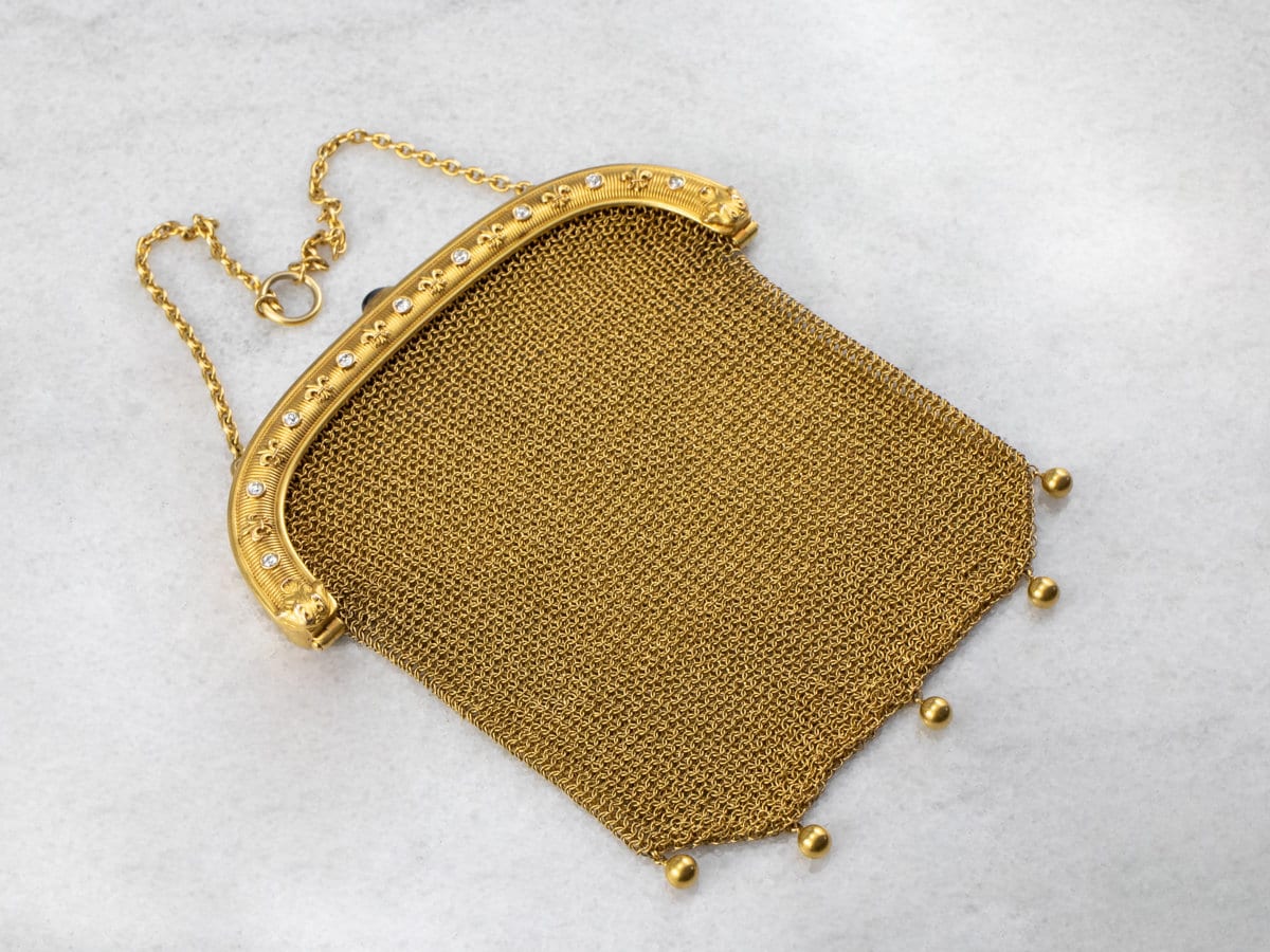 Vintage Germany Tiny Gold Mesh Coin Purse - Ruby Lane