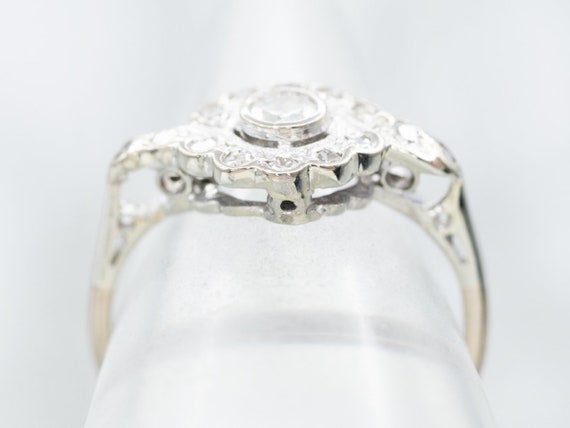 Retro Era Diamond Halo Ring, European Cut Diamond… - image 4
