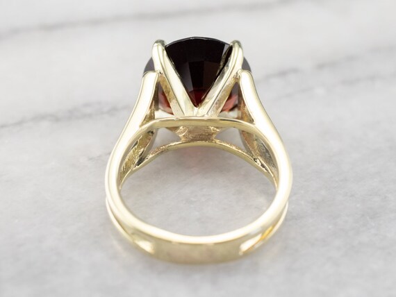 14K Yellow Gold Garnet Statement Ring, January Bi… - image 5