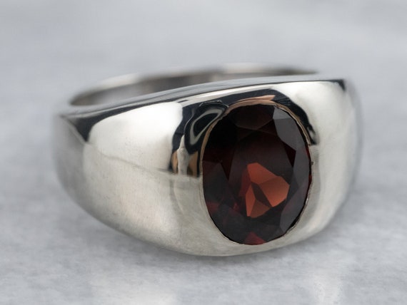 Garnet Statement Ring, Unisex Garnet Ring, Garnet… - image 2