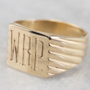 Gold &quot;WBP&quot; Signet Ring, Monogram Ring, Initial Ring, Personalized Gift, Vintage Signet Ring, MT8VJ5H3