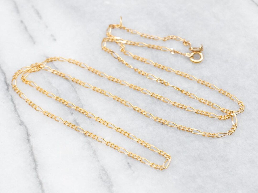 アクセサリー 14K Gold Figaro Chain BELIEVER JEWELRY 14k gold figaro box Valentine chain necklace real 14 karat