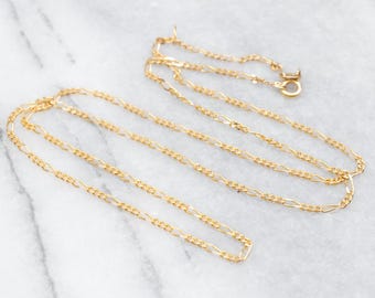 Collar de cadena Figaro de oro amarillo de 14k, 20 pulgadas