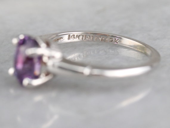 Purple Sapphire Solitaire Ring, Sapphire Engageme… - image 4