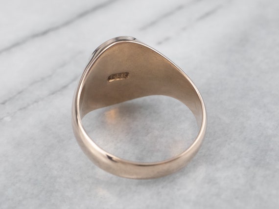 Unisex Plain Gold Signet Ring, Oval Signet Ring, … - image 4