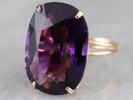 Outstanding Zambian Amethyst Ring, Amethyst Statem