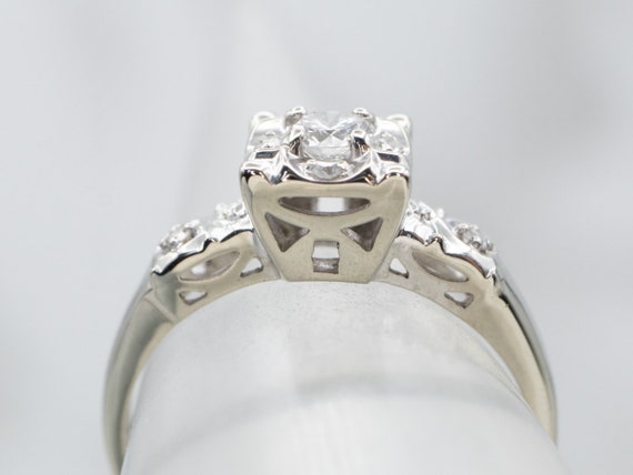 Retro Era Diamond Engagement Ring, Illusion Head … - image 4