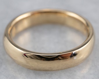 Unisex 18K Gold Plain Wedding Band, Vintage Wedding Ring, Plain Gold Band, Gold Wedding Band, Stacking Ring 43DCT6LZ