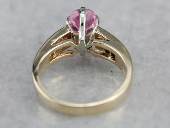 Pink Sapphire Anniversary Ring, Sapphire and Diam… - image 4