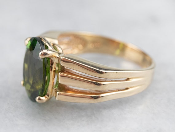 Vintage Green Tourmaline Ring, Green Tourmaline S… - image 4