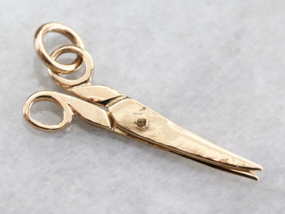 Gold Moveable Scissors Charm, Movable Scissor, Sea