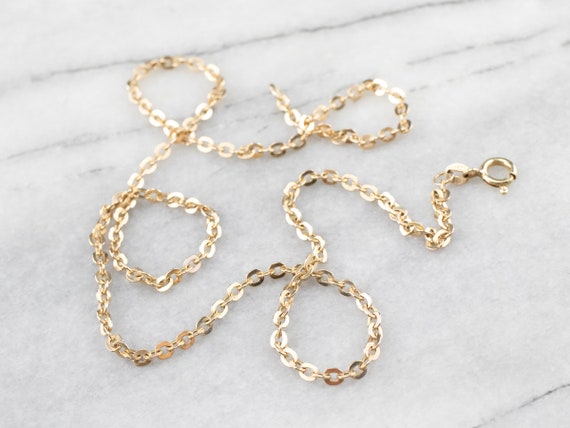 Vintage Gold Oval Link Chain, 14K Yellow Gold Cha… - image 2