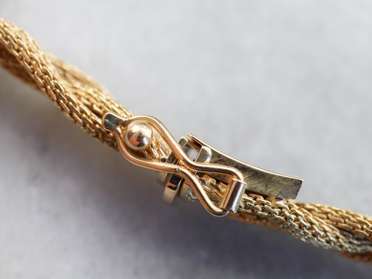 ヴィンテージ 18K イエローゴールド 編み込みカラーネックレス - Etsy 日本