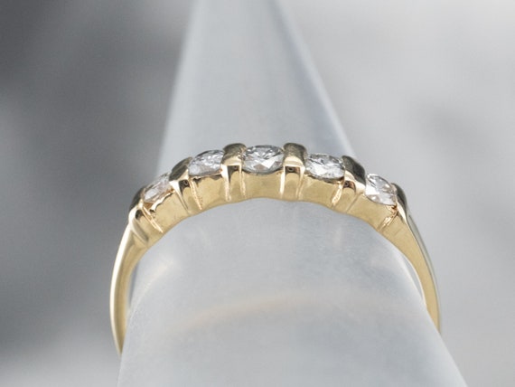 Bar Set Diamond Band, Yellow Gold Diamond Band, D… - image 8