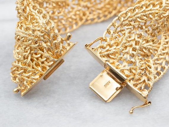 Woven Italian 14K Gold Bracelet, Braided Gold Bra… - image 4