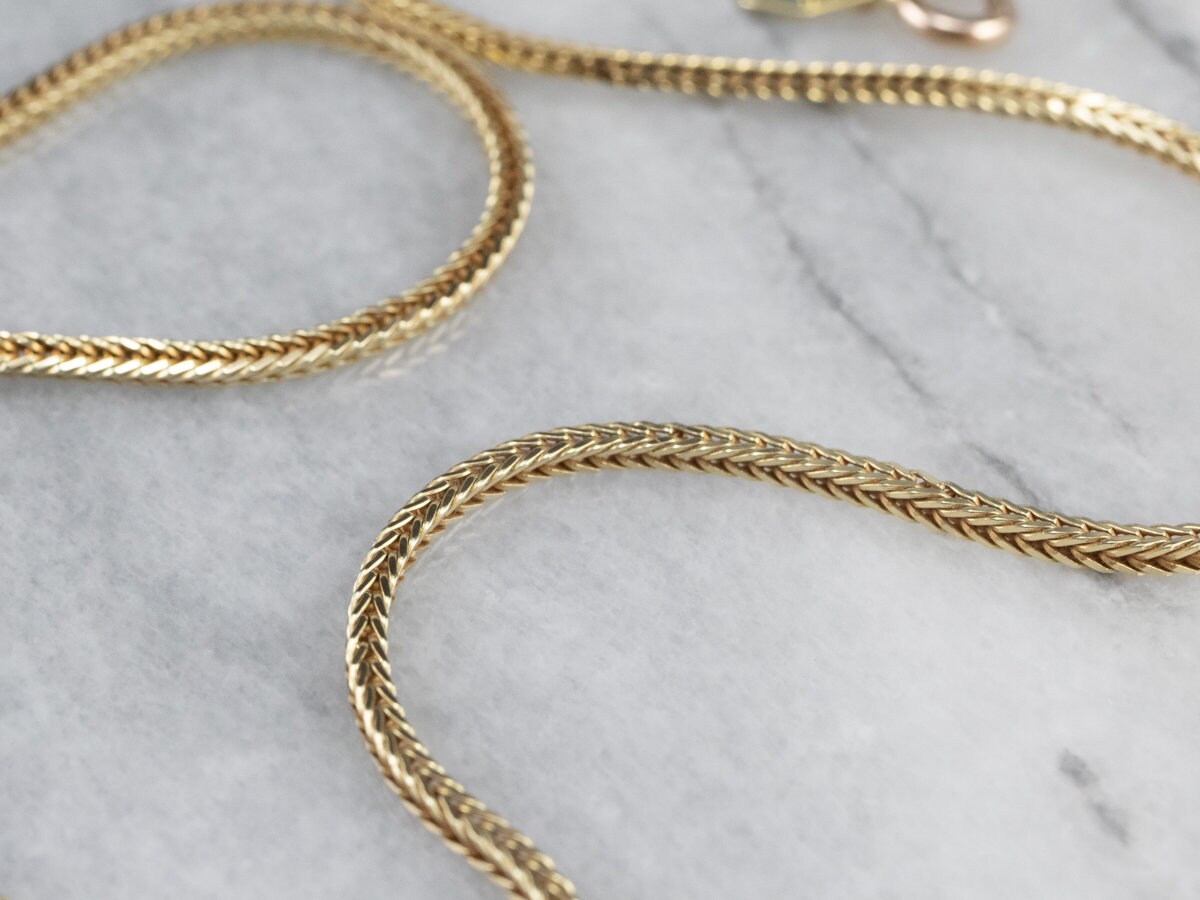 14K Gold Foxtail Chain Flat Chain 