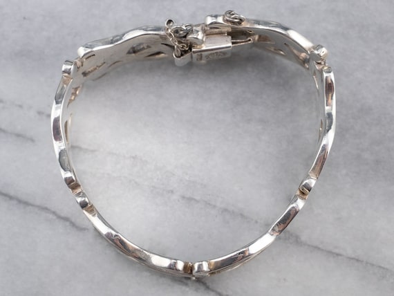 Sterling Silver Patterned Link Bracelet, Taxco Me… - image 3