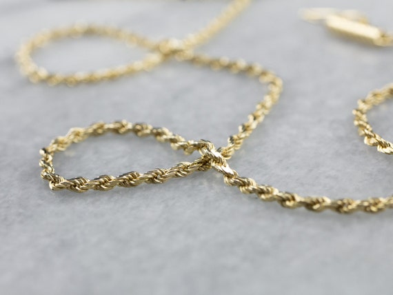 Yellow Gold Twist Chain, Rope Twist Chain, Pendan… - image 1