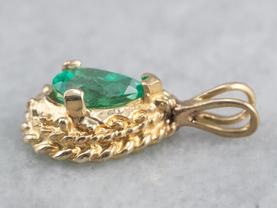 Emerald Gold Pendant, Teardrop Pendant, Layering … - image 4