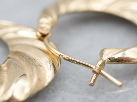 Twisted Gold Hoop Earrings, Vintage Hoop Earrings… - image 4