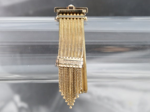 Victorian Seed Pearl Tassel Bracelet, Antique Gol… - image 7